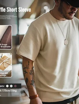 Maden Summer Men's O-Neck Waffle T-Shirt Solid Color Short Sleeve Top Comfortable and Breathable Tees Off White Soft T-shirts - Aliexpress - FashionsVida