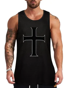 Crusader Cross Tank Top Basic Sleeveless Casual Tee Solid Lightweight Top - Aliexpress - FashionsVida