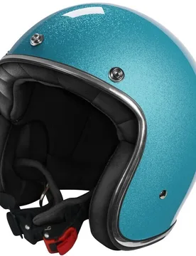 Casco Moto Custom Jet QUARTZ GLITTER Turchese Lucido taglia XS - Stormer - FashionsVida