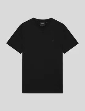Men's Superfine Cotton V-Neck T-Shirt in Black - Lyle & Scott - FashionsVida
