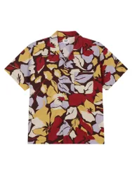 Maxwell cuban shirt camicia hawaiana maniche corte - chocolate multi