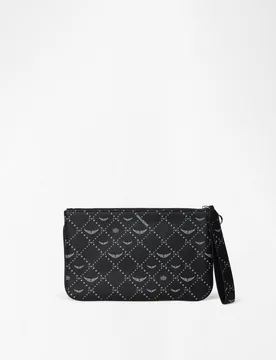 Zadig & Voltaire - Bolso de mano de mujer de lona monograma revestida con etiqueta de alas - Zadig & Voltaire - FashionsVida