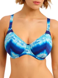 Womens Cadiz Coast Plunge Bikini Top - Blue Polyamide - Size 32gg