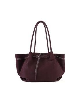 Sac en cuir - Shopper BONNIE GRANDE rouge foncé - LES VISIONNAIRES - FashionsVida
