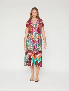Vestido estampado con strass - October - FashionsVida