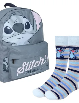 Ensemble De Design Avec Sac à Dos Décontracté Et Chaussettes Rayées Stitch 16l Blue One Size unisex - Cerda Stitch - FashionsVida