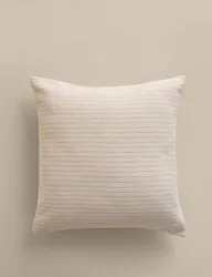 Pure Cotton Woven Stripe Cushion Natural Mix