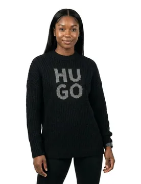 Hugo Pull Sloguis 10274080 01 Black 001 M - Hugo Boss - FashionsVida