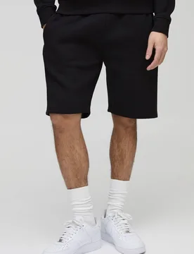 Herren Lockere Mittellange Basic-Shorts Black Größe XL - boohooMAN - FashionsVida