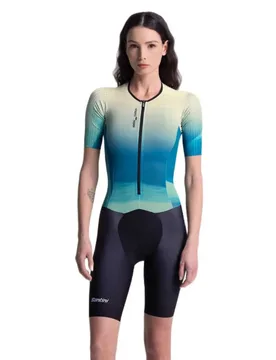 Trisuit A Maniche Corte Viper Block Teal - Santini - FashionsVida