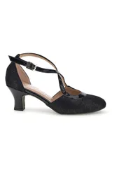 Scarpe da ballo nere con tacco 7555 41