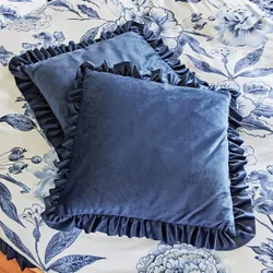 Rüschenkissen blau Eldo