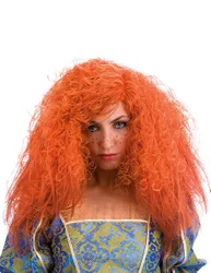 Lockenperücke für Damen orange - female
