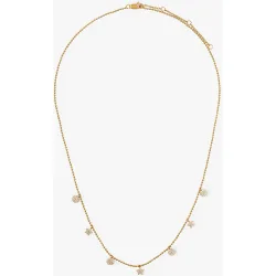 Collar corto con abalorio de cuentas y circonitas