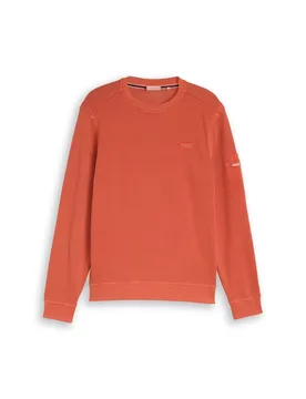 Garment dyed crew-neck sweatsh male - S - FashionsVida