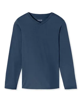 Pyjama T-shirt manches longues MIX + RELAX royal bleu 50 - Schiesser - FashionsVida