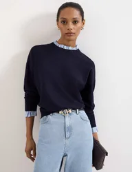 Mock Layered Jumper Navy female