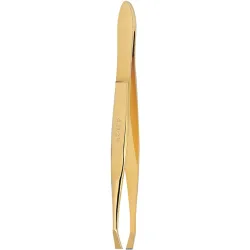 Pinza de depilar dorada punta cangrejo