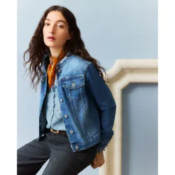 Cazadora denim lisa de mujer