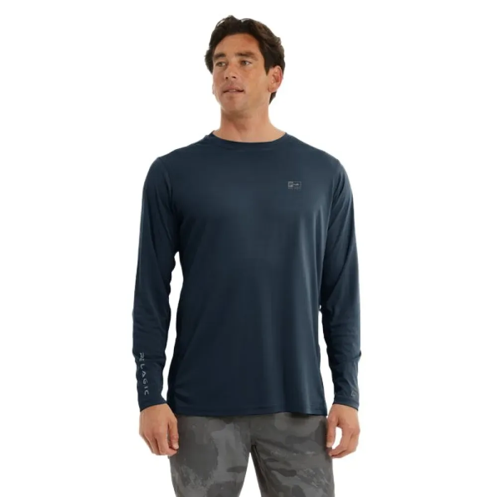 Vaportek Solid Uv Long Sleeve T-shirt Dark Navy XL Men - PELAGIC - FashionsVida