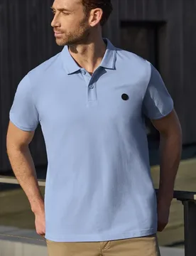 Street One Kurzarm Poloshirt in Stretchqualität male Blau - Street One MEN - FashionsVida