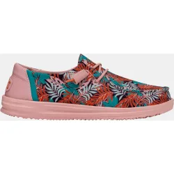 Zapatos de cordones de mujer de tejido elástico con estampado