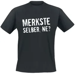 T-Shirt - Merkste selber, ne? - M bis 5XL - für Männer - Größe 3XL - schwarz - Männer - male