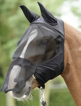 Fliegenmaske FLY BUCKLER PLUS schwarz VB - Busse - FashionsVida