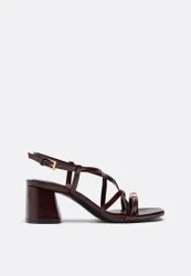 Sandalen mit mehrfachen Riemen und Absatz BRAUN 35