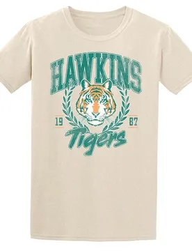 T-Shirt - Hawkins Tigers - S bis XXL - für Damen - Größe L - natur - Lizenzierter Fanartikel - Frauen - female - Stranger Things - FashionsVida