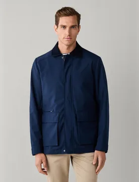 Chaqueta de hombre con 2 bolsillos cuello de pana tallas grandes - Hackett - FashionsVida