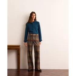 Pantalón ancho de mujer cuadros
