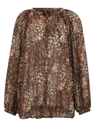 Apricot Feather Patchwork Chiffon T female