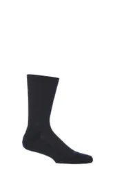 Mens 1 Pair Airport Plus Plain Virgin Wool and Cotton Cushioned Business Socks Dark Navy 45-46 - Blue - Size: 10-11 Mens