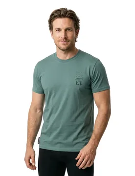 Maglietta A Maniche Corte Eco Cobbles Or Gravel Pine Green - The Vandal - FashionsVida