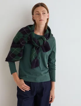 Camiseta básica de mujer de manga larga con cuello redondo - Yerse - FashionsVida