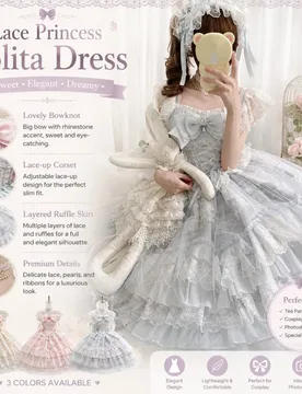 D Original Sweet Light Pink Lace Ruffled Lolita JSK Dresses Adjustable Corset Waist Women Tea Party Comic Con Birthday Gift New - Aliexpress - FashionsVida