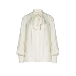 Blouse à col lavallière en satin