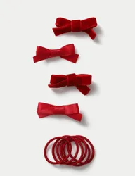 Back To School Red Bow Hair Multipack Red Female