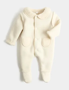 Fleece All in One (7lbs - 1 Yrs) Light Natural male - M&S - FashionsVida