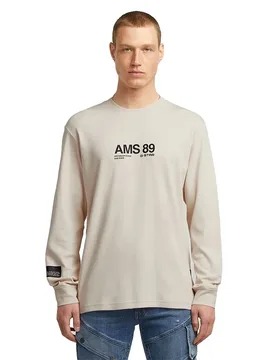 T-shirt à Manches Longues Ams 89 Regular Fit Dark Talc M - G-Star - FashionsVida