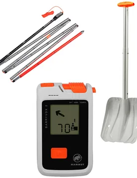 Lawinenausrüstung (LVS + Schaufel + Sonde) Barryvox 2 Peak 240 Package Grau - Mammut - FashionsVida