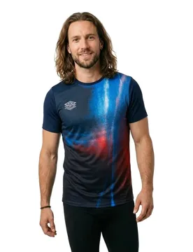 Sweat-shirt Pro Training Graphic Baritone Blue/Dazzling Blue/Goji Berry 2XL - Umbro - FashionsVida