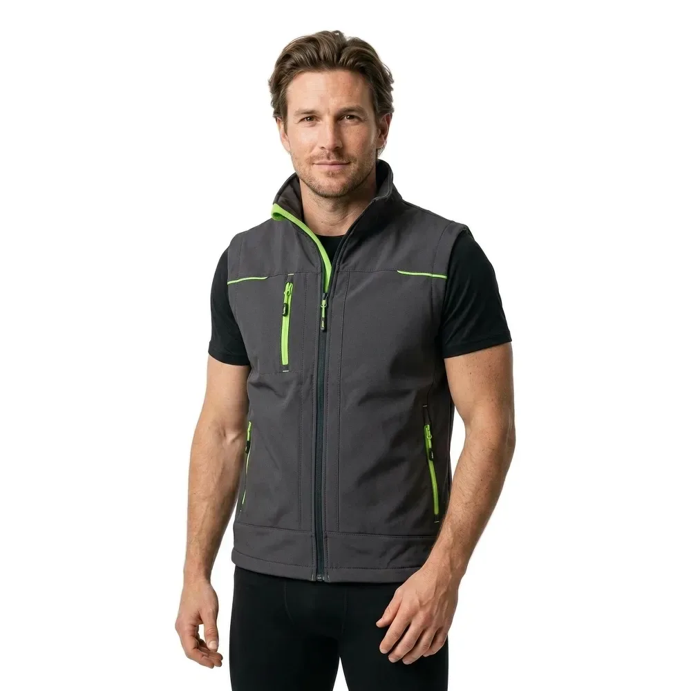 Gilet Saturn Asphalt Grey / Green 5XL - U-Power - FashionsVida
