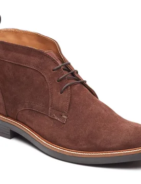 Lincoln Chukka Leather Mens Brown Boots - Size Uk 7 - Base london - FashionsVida