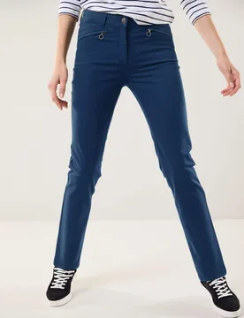 Powerstretch-Baumwollhose, Regular Fit#normale Größen#Kurzgrößen, Farbe Blau, 25, elastisch dank T400 Faser weicher Griff Damen - Walbusch - FashionsVida