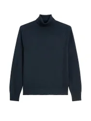 Pull à col roulé bleu marine XL