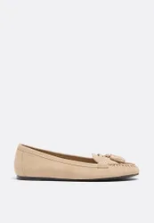 Ledermokassins mit Quasten BEIGE 36