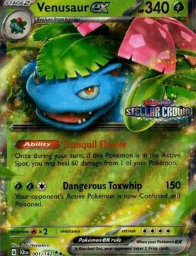 Pokemon SV Stellar Crown 001/142 Venusaur ex (Stellar Crown Stamp) - Pokémon - FashionsVida