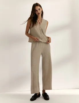 Chaleco de mujer en punto estructurado - Paz Torras - FashionsVida